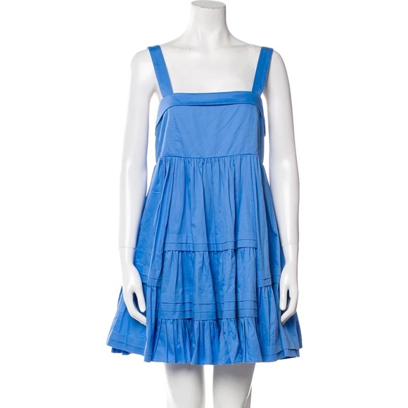 Aje Square Neckline Blue Mini Dress Size AU 8 (US 4 / small) - Picture 1 of 7